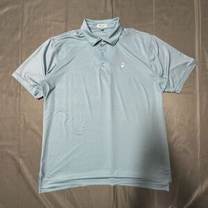 Peter Millar Summer Comfort Polo Shirt Mens XL Rizzo Blue Geometric Golf Stretch